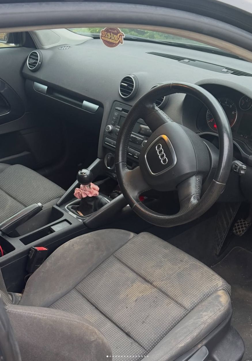 Audi interior before deep clean — dirty seat and cabin